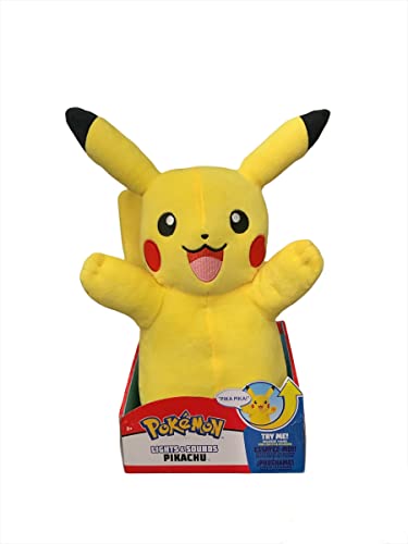 Pokemon Pikachu Lights & Sounds - Mascota de peluche interactiva para niños a partir de 3 años