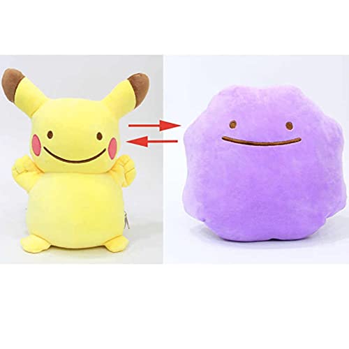 Pokemón Reversible Peluche - Transformación de Ditto - Super Suave - Pikachu - Snorlax - Varios Modelos Colores - Juguetes muñecos - Feliz niños tiktok (Pikachu)