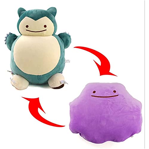 Pokemón Reversible Peluche - Transformación de Ditto - Super Suave - Pikachu - Snorlax - Varios Modelos Colores - Juguetes muñecos - Feliz niños tiktok (Snorlax)