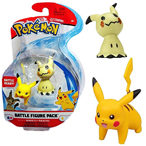 PoKéMoN Selección Battle Figures Figura de Acción | Juego de Figuras, Figuras del Juego:Mimikyu & Pikachu