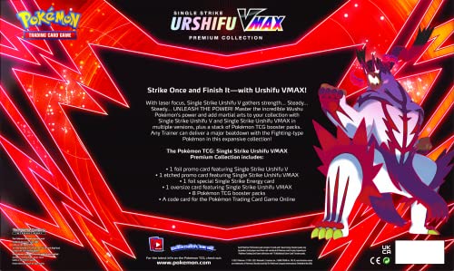 Pokémon USA, Inc., Urshifu Single Strike Vmax Premium Box, Juego de Cartas, Edades 6+, 2 Jugadores, 10+ Minutos Jugando Tiempo (POK80893)