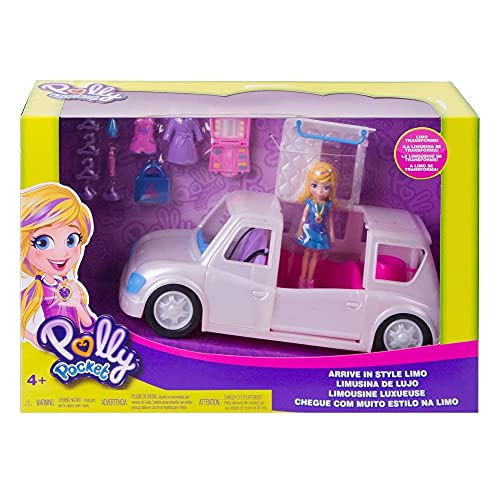 Polly Pocket Superlimusina de Polly, Juguetes coche de muñecas, +4 años (GDM19)