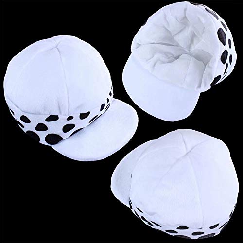 Polyer Sombrero de Cosplay de One Piece Trafalgar Law 1st / 2nd Cap Anime Hat Cosplay Disfraz Halloween Regalo para Hombres Mujeres