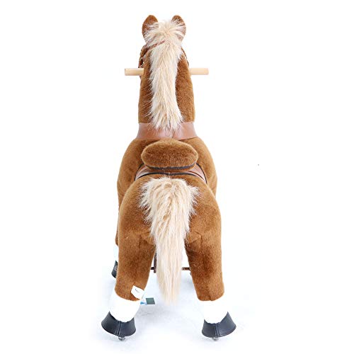 PonyCycle Oficial Clásico U Serie Caballo de Peluche Cabalgable Caballo Marrón para Edades de 3 a 5 Talla Pequeña U324