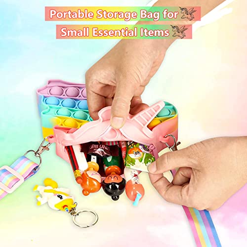 Pop Bolso It, Simple Fidget Toy Pop Its Bolso para, Aliviar el estrés Sensorial Juguete Niños Bolsos De Moda Creativos Juguetes, Los mejores regalos para cumpleaños y fiestas de Navidad(unicornio)