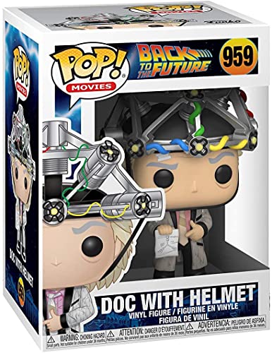 POP Ciencia ficción Películas: Back to The Future - Doc with Helmet [Dr. Emmett Brown] Funko Pop! Figura de vinilo (con funda protectora compatible con Pop Box)