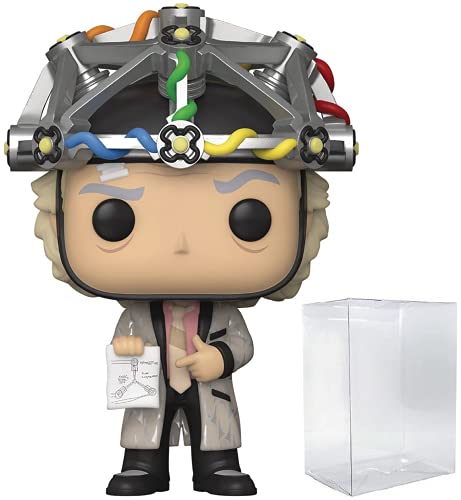 POP Ciencia ficción Películas: Back to The Future - Doc with Helmet [Dr. Emmett Brown] Funko Pop! Figura de vinilo (con funda protectora compatible con Pop Box)