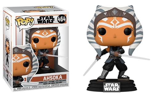 POP Figura de vinilo de Star Wars: The Mandalorian Ahsoka Tano con sables de luz Funko Pop! (relleno con funda protectora compatible con caja de pop)