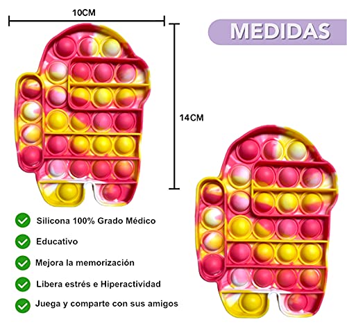 Pop it Fidget Toy , Juguete Sensorial Antiestres para Niños y Adultos , Bubble Push Pop , Juguetes de Explotar Burbujas para Aliviar Ansiedad y Estrés , Pop it Among us