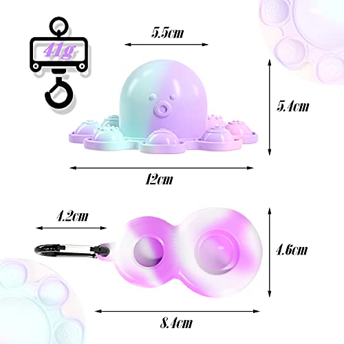 Pop it Push it Fidget Toy, Fidget Toy Pop it Push it, Pop Bubble, Flip Reversible Octopus Anti estrés Juguete sensorial Autismo Alivia la ansiedad para niños y adultos (Rosa)