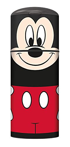 POS 33669 - Botella de plástico con diseño de Mickey Mouse, sin BPA ni ftalatos, capacidad aprox. 350 ml, ideal para viajes, guarderías y deportes.