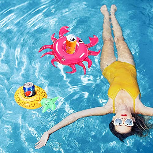 Posavasos Hinchable Soporte Hinchable para Bebidas 11 Piezas Titular de Bebida Inflable con Bomba Posavasos Piscina Flotante Taza Soporte, para la Piscina y Juguetes de Bañ