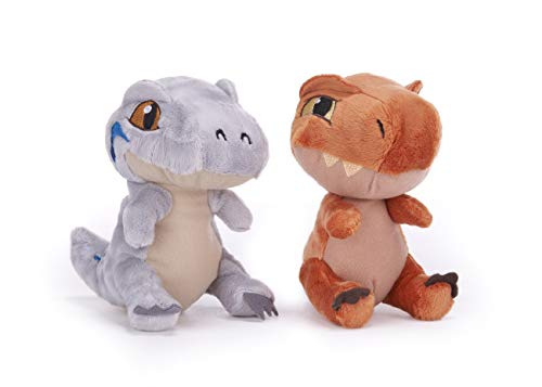 Posh Paws- Jurassic World Camp Cretaceous - Dinosaurio T-Rex y Velociraptor Azul (18 cm) (49001)