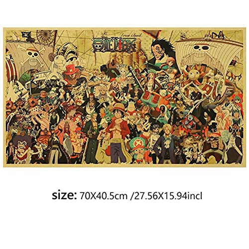 Poster “Wanted”, “One Piece Family Portrait Poster Wanted‘’, Luffy, Zoro, Nami, Sanji, Usopp, Chopper, Robin, Brook, Franky, Ace 70*40,5 cm, in Carta Kraft