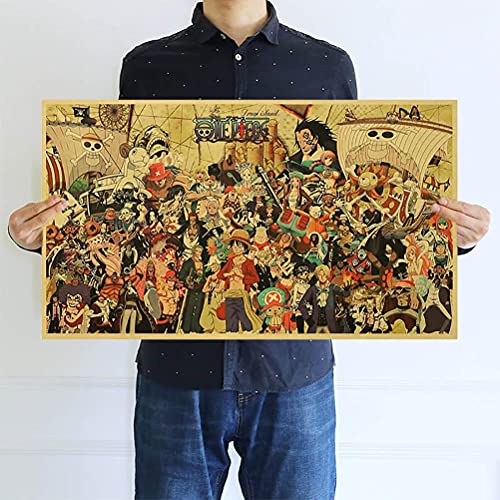 Poster “Wanted”, “One Piece Family Portrait Poster Wanted‘’, Luffy, Zoro, Nami, Sanji, Usopp, Chopper, Robin, Brook, Franky, Ace 70*40,5 cm, in Carta Kraft