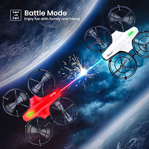 Potensic P7 Mini Drone para niños, Mini Drone con cámara 720P, Modo Batalla súper diseño, Dron WiFi FPV Control Remoto, Control de Gestos, Modo Órbita, Quadcopter Helicóptero con Headless Modo-Blanco