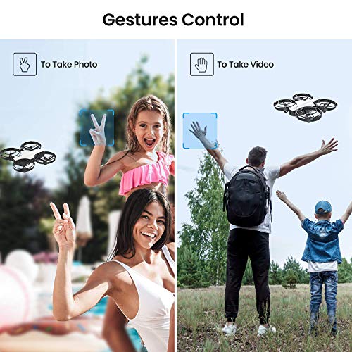 Potensic P7 Mini Drone para niños, Mini Drone con cámara 720P, Modo Batalla súper diseño, Dron WiFi FPV Control Remoto, Control de Gestos, Modo Órbita, Quadcopter Helicóptero con Headless Modo-Blanco