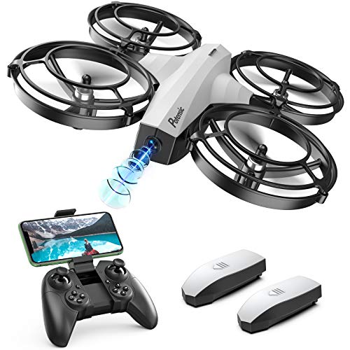 Potensic P7 Mini Drone para niños, Mini Drone con cámara 720P, Modo Batalla súper diseño, Dron WiFi FPV Control Remoto, Control de Gestos, Modo Órbita, Quadcopter Helicóptero con Headless Modo-Blanco