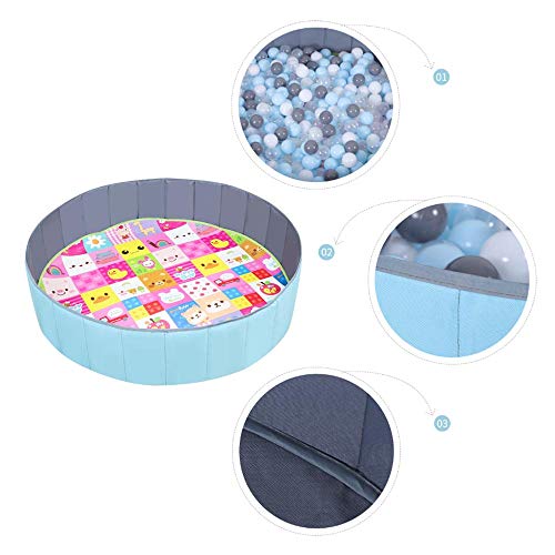 æ— Pozo de piscina para niños, piscina inflable plegable, pelota de océano plegable para bebé, juego de doble capa, tela Oxford, para interior/exterior, rosa y azul