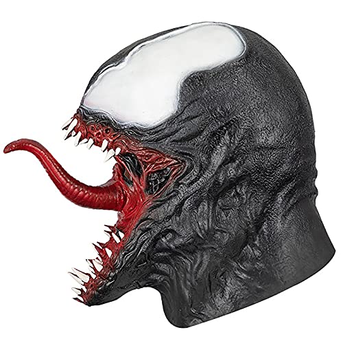 PRETAY Venom Marvel Máscara de Venom,Máscara de Halloween, Spiderman - Máscara Venom,Cosplay Disfraz de Halloween Props Accesorios de Disfraces (Color : Black, Size : L(58~60CM))