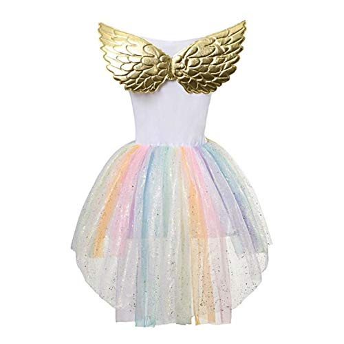 Pretty Princess Disfraz de Unicornio Vestido Princesa para Fiesta Carnaval de Niña 3-4 años (104 cm)