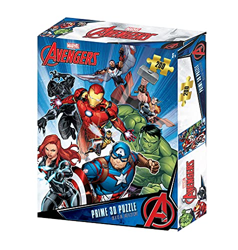 Prime 3D-RD-RS263089 Puzzle lenticular Marvel Vengadores Personajes 200 Piezas, Multicolor, único (33032)