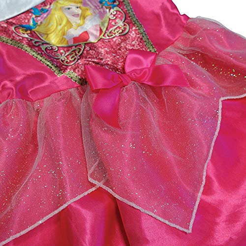 Princesas Disney - Disfraz de Bella Durmiente con lentejuelas para niña, infantil 5-6 años (Rubie's 641022-M)