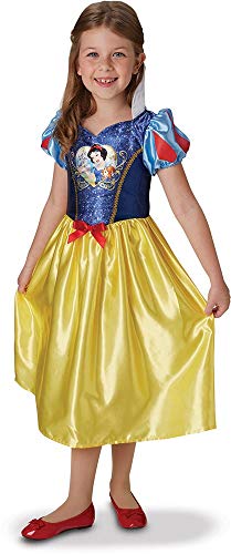 Princesas Disney - Disfraz de Blancanieves con lentejuelas para niña, infantil 3-4 años (Rubie's 641023-S)