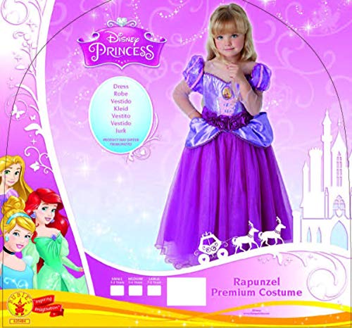 Princesas Disney - Disfraz de Rapunzel Premium para niña, infantil 7-8 años (Rubie's 620484-L)