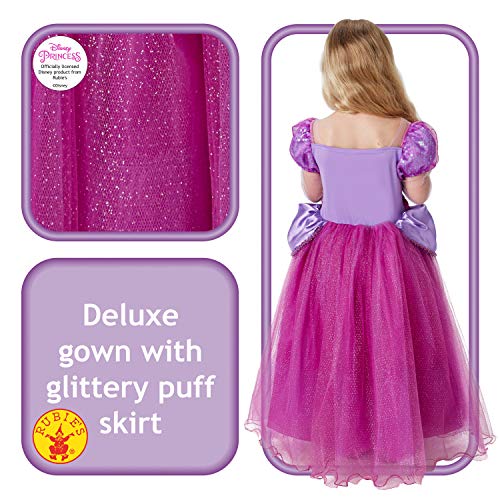 Princesas Disney - Disfraz de Rapunzel Premium para niña, infantil 7-8 años (Rubie's 620484-L)