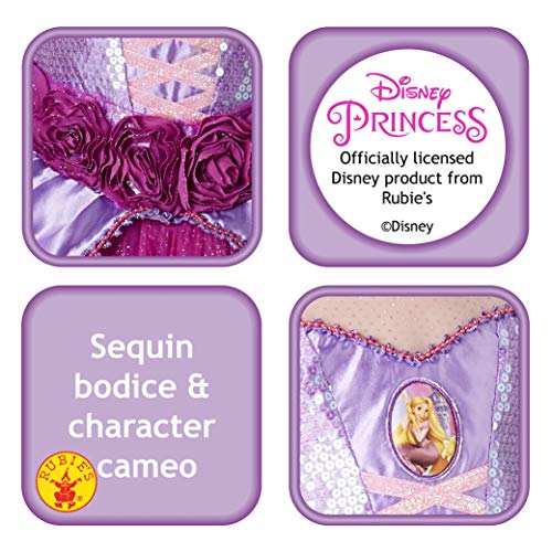 Princesas Disney - Disfraz de Rapunzel Premium para niña, infantil 7-8 años (Rubie's 620484-L)