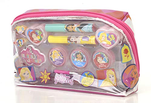 Princess Essential Makeup Bag - Set de Maquillaje para Niñas - Set de Maquillaje y Belleza de Princesas Disney en un Colorido Maletín y Accesorios Divertidos - Juguetes y Regalos para Niñas