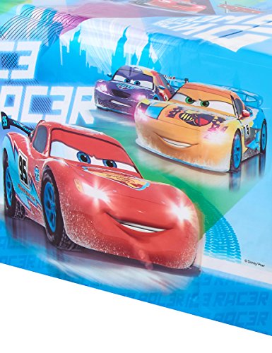 Procos-84838 Mantel de Plástico Cars Ice Racer, color azul/rojo (Ciao Srl 84838)