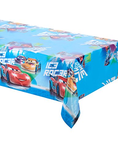 Procos-84838 Mantel de Plástico Cars Ice Racer, color azul/rojo (Ciao Srl 84838)