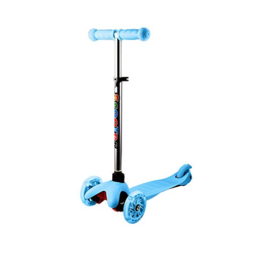 Profun Patinete 3 Ruedas Patinete Niños con Luces Patinete Infantil Altura del Manillar Ajustable Patinete Niña con Freno Patinete Scooter Ideal para Niños de 3-10 Años (Menores de 1,2 Metros) Azul