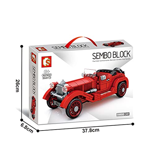 PROTOY Bloques de construcción para coche, estilo retro, técnica antigua, compatible con Lego Technic – 324 bloques de construcción