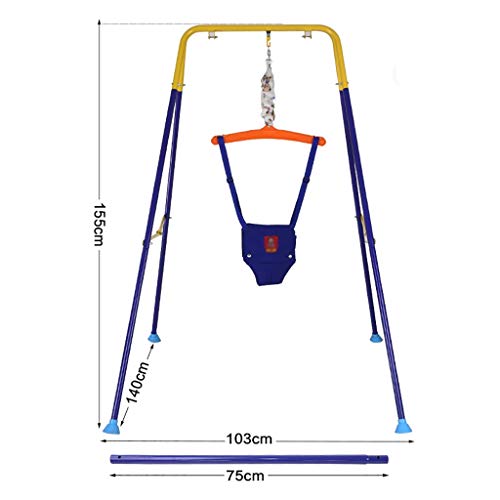 Puente de la puerta del bebé con estante colgante y estera de la puerta de la puerta de la puerta del bebé swing swing infantil gimnasio, puertas de bebé saltadores y saltadores Ejercitores establecid