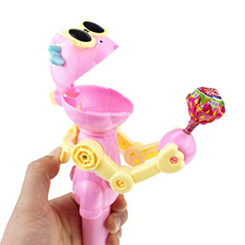 PULABODinosaur Lollipop Almacenamiento Robot Lollipops Artefacto Divertido Comer Lollipop Robot Holder Stand Regalos ToyPink Cómodo y Ambiental