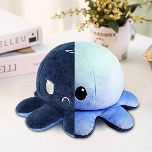 Pulpo Reversible Gigante,Pulpo Peluche Reversible,Pulpito Peversible Peluche Juguete para Niños,Niñas,Mujeres y Que Quieren Expresar Su Estado de ánimo(30 cm)