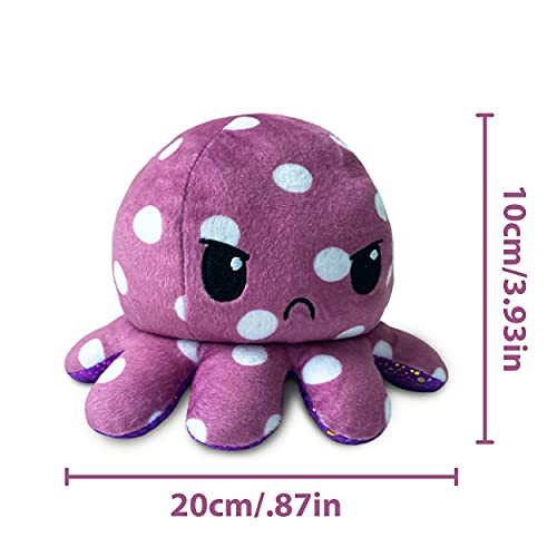 Pulpo Reversible,Peluche Pulpo Reversible,Pulpo Peluche Son Buenos Juguetes de Expresión Emocional,Pulpito Reversible Peluche Adecuados para Niños/Niñas/Niños,y También un Buen Regalo Creativo(20 cm)