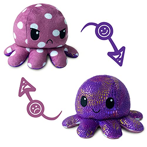 Pulpo Reversible,Peluche Pulpo Reversible,Pulpo Peluche Son Buenos Juguetes de Expresión Emocional,Pulpito Reversible Peluche Adecuados para Niños/Niñas/Niños,y También un Buen Regalo Creativo(20 cm)