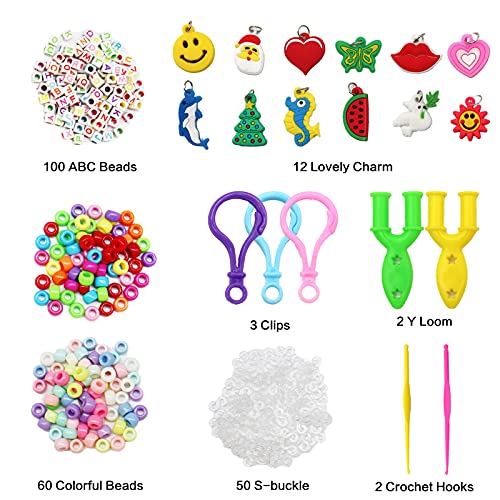 Pulseras Gomas, gomas para hacer pulseras, 23 Colores + Bandas de goma para bricolaje Bandas elásticas para pulseras, collares, tejido para niños