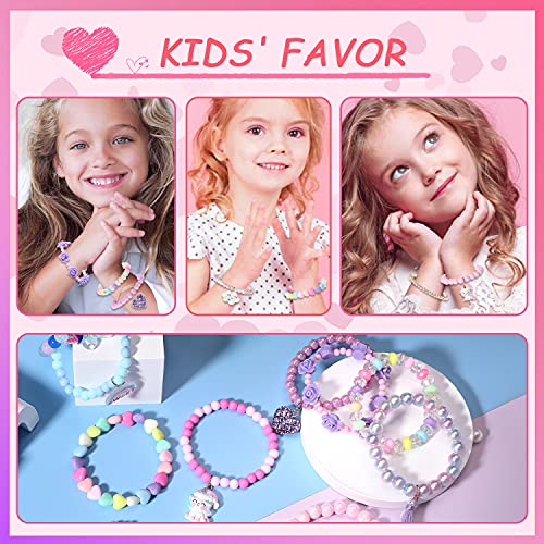 Pulseras Infantiles, Pulseras Infantiles con Cuentas, Accesorios Infantiles Personalizados, 12 Piezas, Pulseras Unicornio, Pulseras de la Amistad