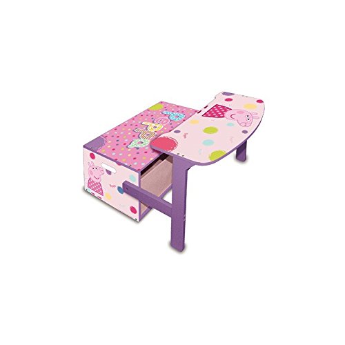 Pupitre 3 en 1 Peppa Pig, de Madera Lacado Banco Juguetero, Pupitre y Sofa. Medidas: 60x54x34cms.