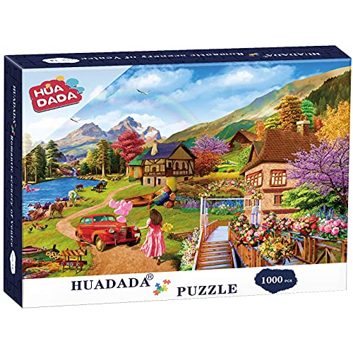 Puzle de 1000 piezas, clásico puzzle, juego de habilidad para toda la familia, regalo para amigos y familia, casa de vacaciones en el lago, puzles para adultos y niños