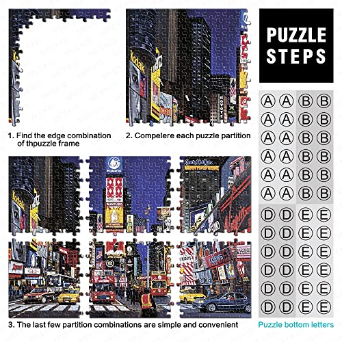 Puzzle 1000 Piezas Times Square Rompecabezas de Madera Juego para Adultos Decoración navideña 38x52cm