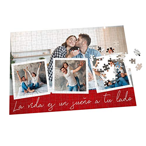 Puzzle con Collage Personalizado con Fotos y Frase - Varios tamaños (360 Piezas)