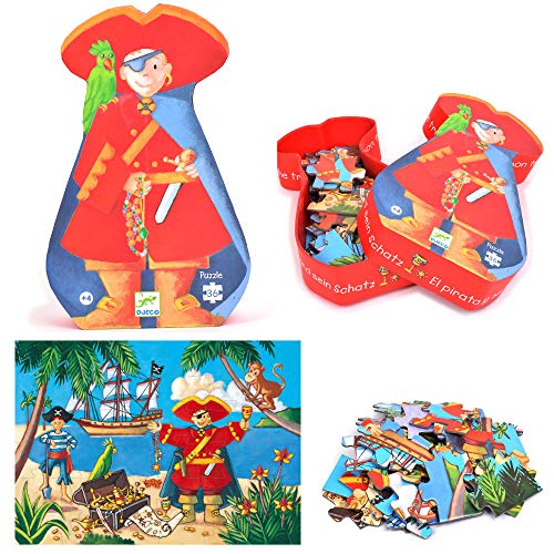 Puzzle con marco, 32 piezas (7220) 7220 - Puzzle Silueta el Pirata, Juguete Puzzle A Partir de 4 años