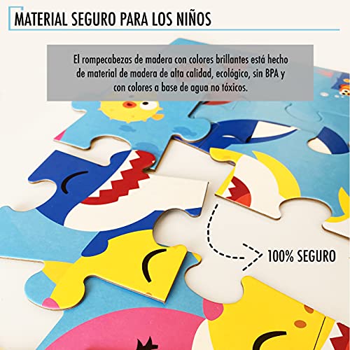 Puzzle DE Suelo Baby Shark Juegos Educativos Baby Shark | Juguete Niños|Puzzle 24 Piezas Educativo y Divertido