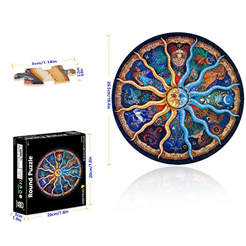 Puzzle Redondo 1000 Piezas, Rompecabezas Redondo 1000 Piezas, 1000 Piezas Rompecabezas Redondo, Redonda Rompecabezas del Zodiaco, Horóscopo Puzzle, Redondo Puzzle, Rompecabezas Circular Juguete